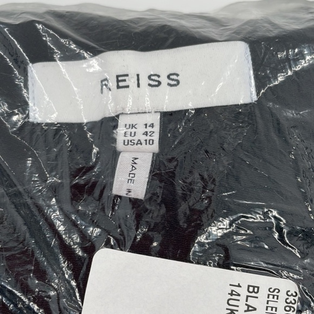 REISS Black Selena Long Sleeve Utility Jumpsuit - Picture 2 of 9